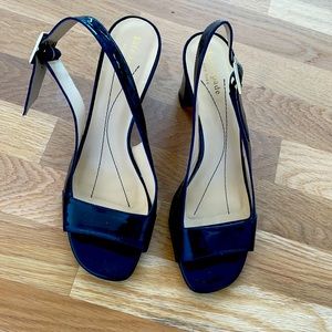 KATE SPADE Patent Navy Slingbacks